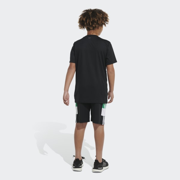 adidas Elastic Waistband Sportswear Color Block Shorts - Black | Kids ...