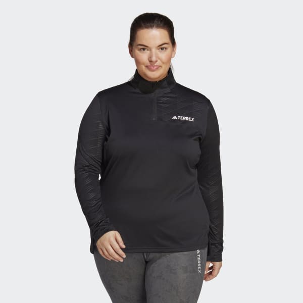 adidas TERREX Multi Half-Zip Long Tee (Plus Size) - Black | Women's Hiking | adidas US