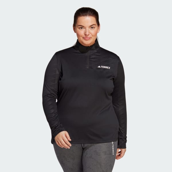 Svart Terrex Multi Half-Zip Long Sleeve Tee (Plus Size)