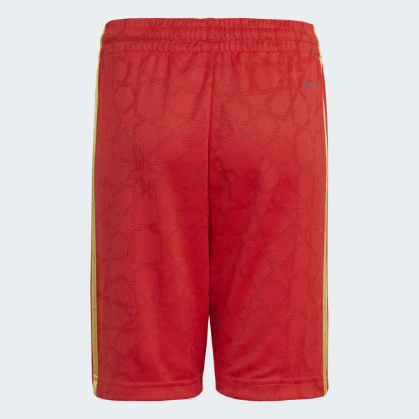 Red Mo Salah 3-Stripes Shorts