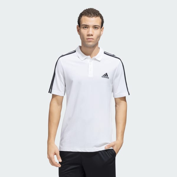White 3 Stripes Polo Tee