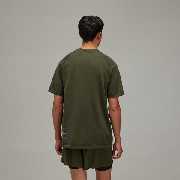 adidas Y-3 Running Short Sleeve Tee - Green | Free Shipping