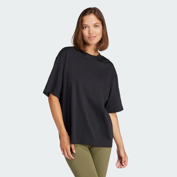 Black Essentials Contemporary Logo Boyfriend Tee