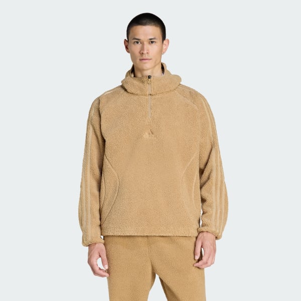 hnědá MIKINA BORG FLEECE TEAMGEIST 1/4 ZIP