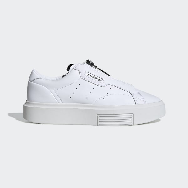 adidas originals super sleek in white with zip