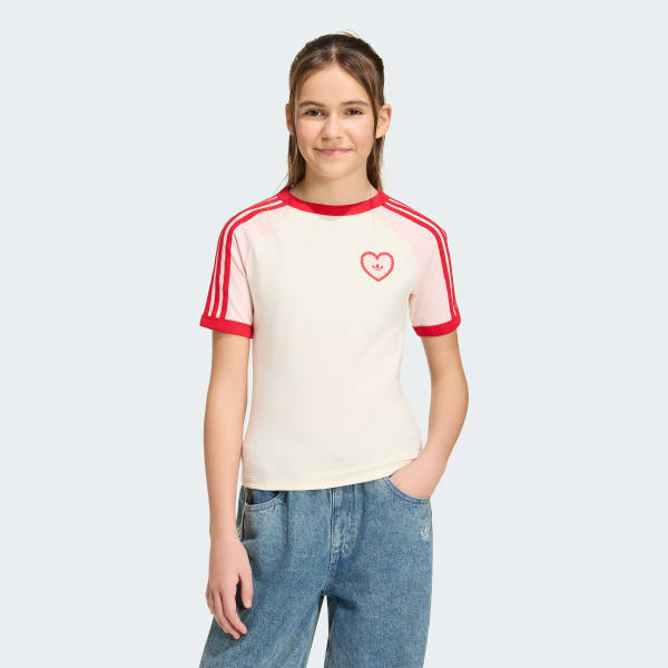 Bianco T-SHIRT 3 STRIPES SLIM HEART
