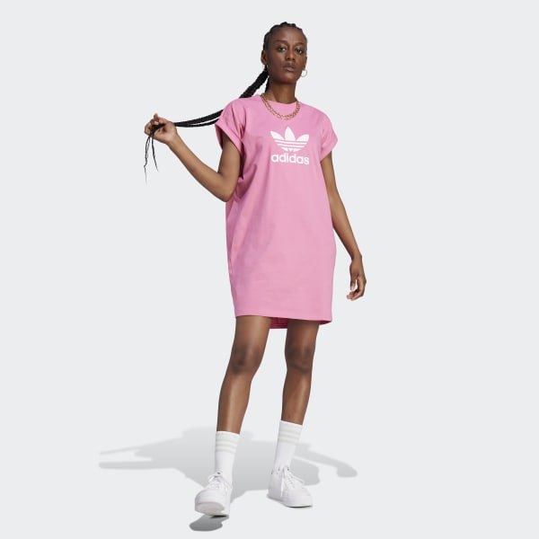 adidas Adicolor Classics Trefoil Tee Dress - Pink | | adidas US