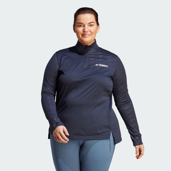 Bla Terrex Multi Half-Zip Long Sleeve Tee (Plus Size)