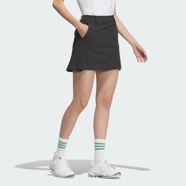 Black 4-Way Stretch Back Pleated Skirt