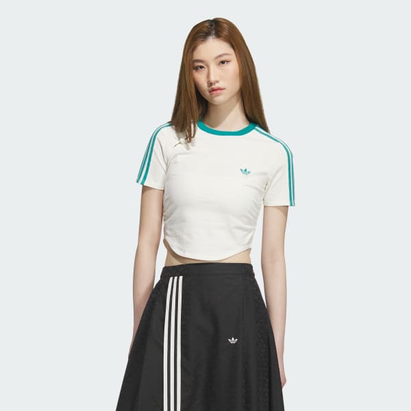 【ADIDAS】3S Baby Tee - White / IP0662 Adidas 3-Stripes Baby Tee – DTLR