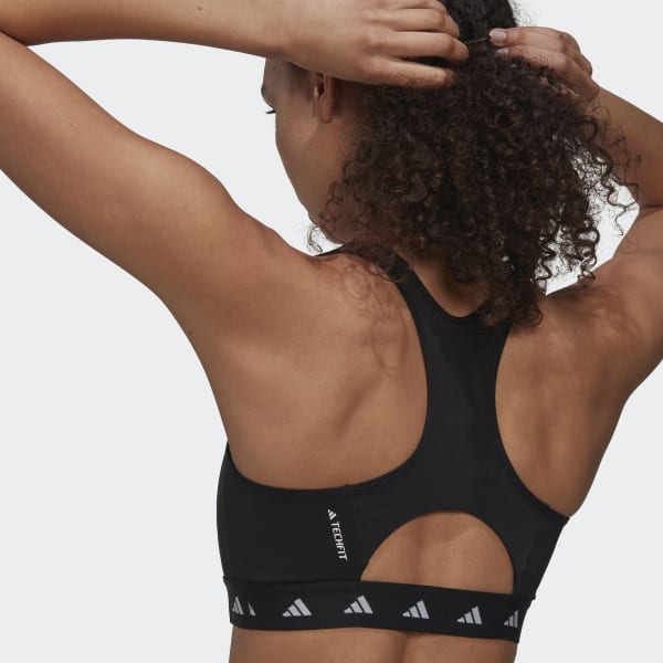 Preto Sutiã de Sustentação Intermédia Techfit Powerreact I6419
