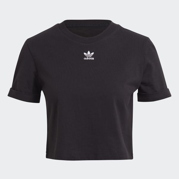 adidas Adicolor Classics Roll-Up Sleeve Crop Top - Black | adidas Malaysia