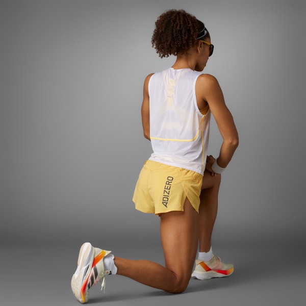 adidas Adizero Running Split Shorts - Yellow | Free Shipping