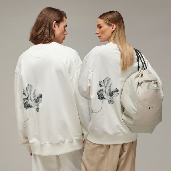 Branco Moletinho Estampado Y-3 Crew