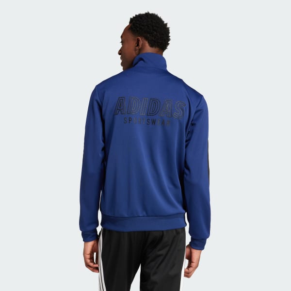 Azul Chaqueta Tiro Wordmark