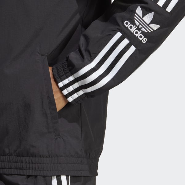 Adidas originals locked up logo track discount jacket in black