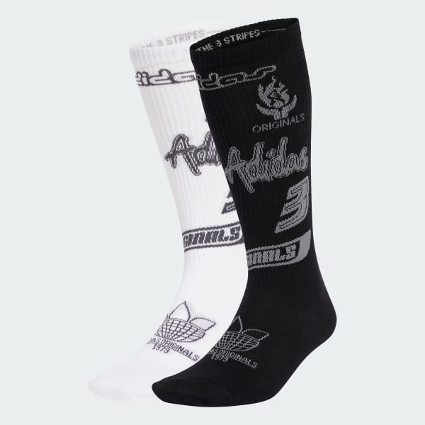 Black Sponsors High Crew Socks 2 Pairs