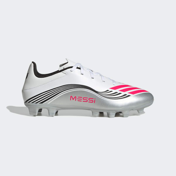 White F50 Messi Club Firm/Multi-Ground Boots