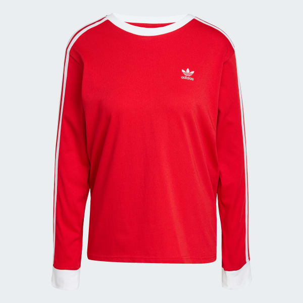adidas Adicolor 3-Stripes Regular Long Sleeve Tee - Red