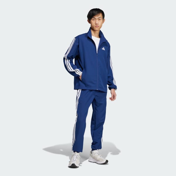 Azul Agasalho Malha Sportswear Basic Três Listras 