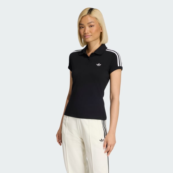 Đen Áo Polo 3 Sọc