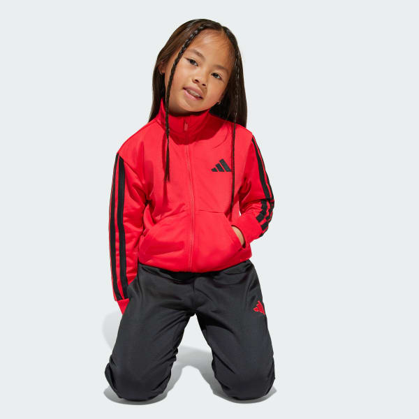 Childrens red adidas tracksuit outlet