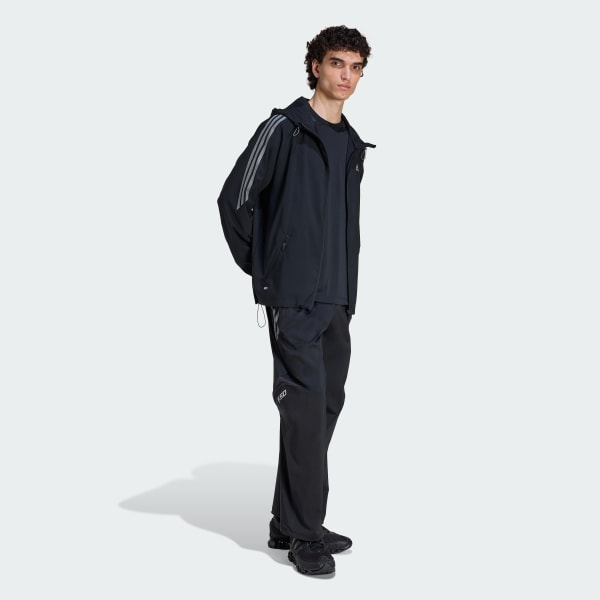 Black STRIPED REGULAR WINDRUNNER Jacket