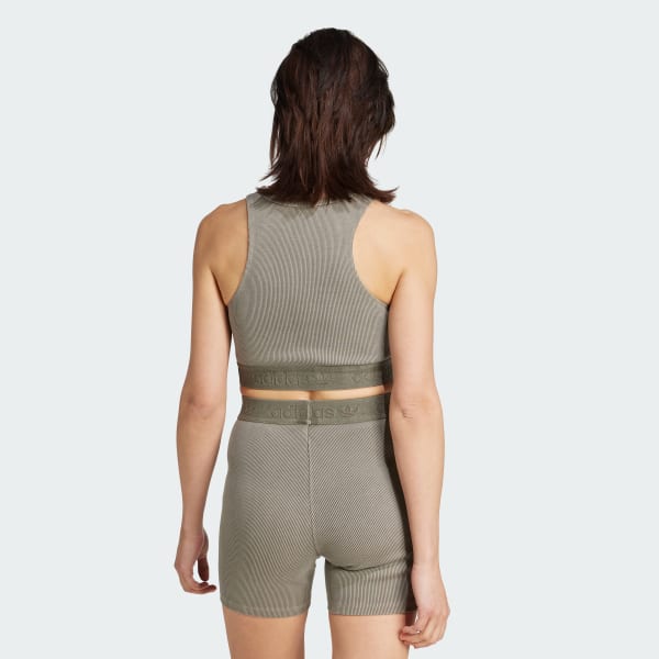 Green Essentials Rib Bra Top Washed