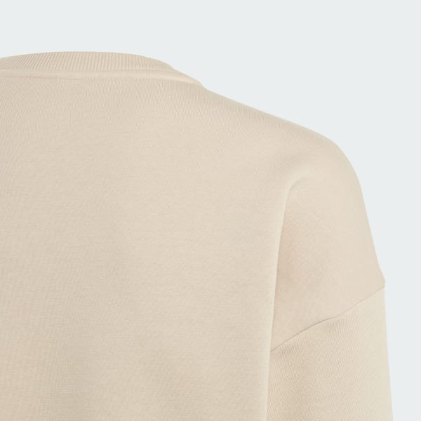 Beige Fleece Crew Sweatshirt Kids