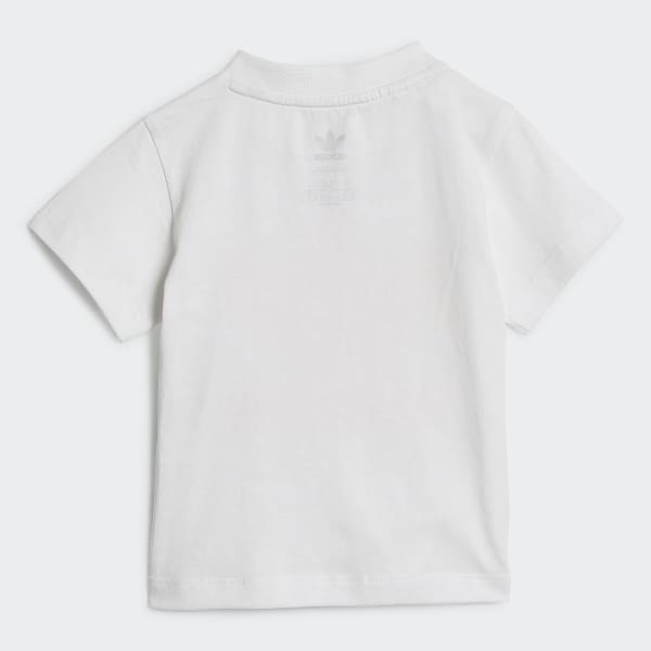 Branco Conjunto Shorts Camiseta Trefoil (UNISSEX) FUH57
