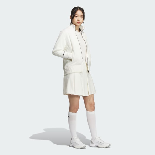 White 방풍 안감 풀집 니트 스웨터