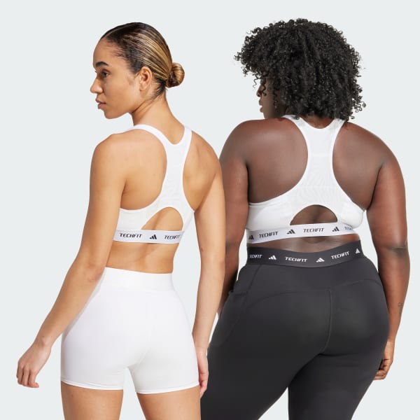 Bialy Biustonosz Techfit Medium-Support