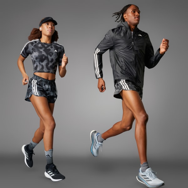 Negro Chaqueta Own the Run 3 Franjas
