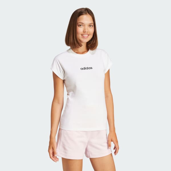 White Essentials Linear Cotton Tee