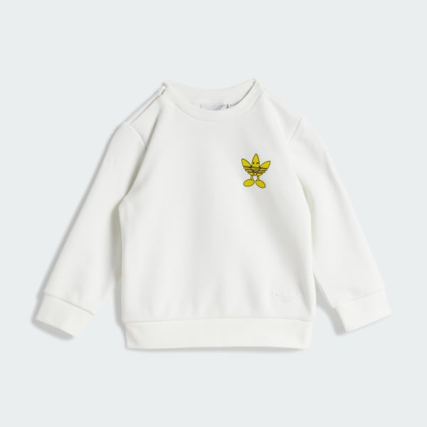 White adidas Originals x Smiley World Crew Set