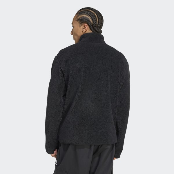 adidas Trefoil Essentials Teddy Fleece - Black | Free Shipping