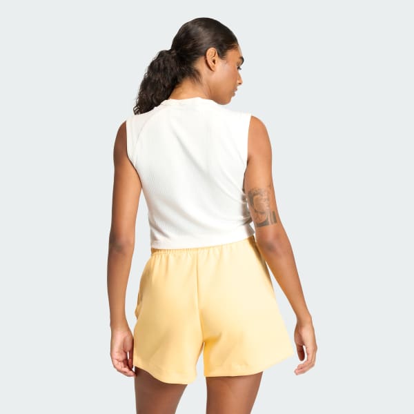 White ALL SZN RIB TANK Top