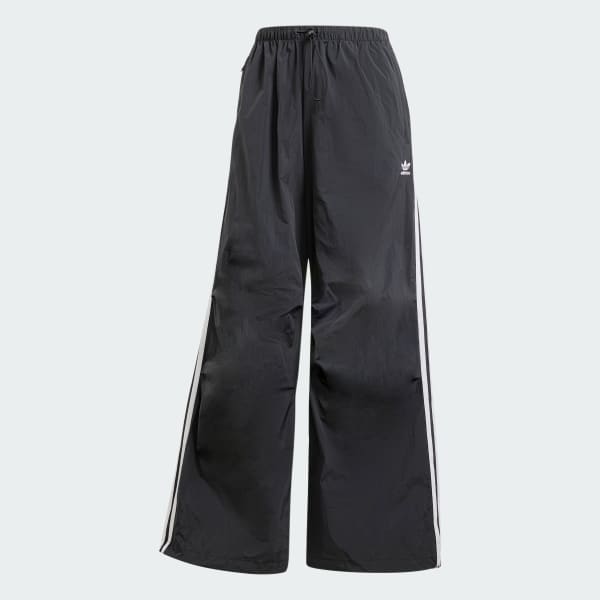 Negro Pantalón Parachute Tejido 3 Tiras