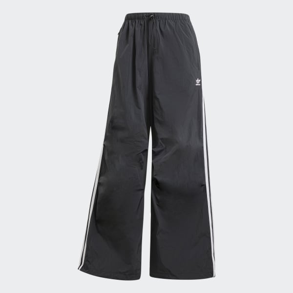 adidas 黒 パラシュートパンツ ウエストドローコード付き adidas 黒 パラシュートパンツ ウエストドローコード付き