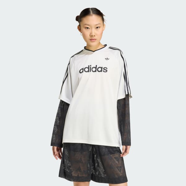 Weiss LANGARMTRIKOT MIT SPITZE