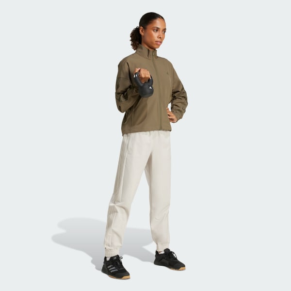 Μπεζ Pacer All Gym 3-Stripes Woven Mid-Rise Pants