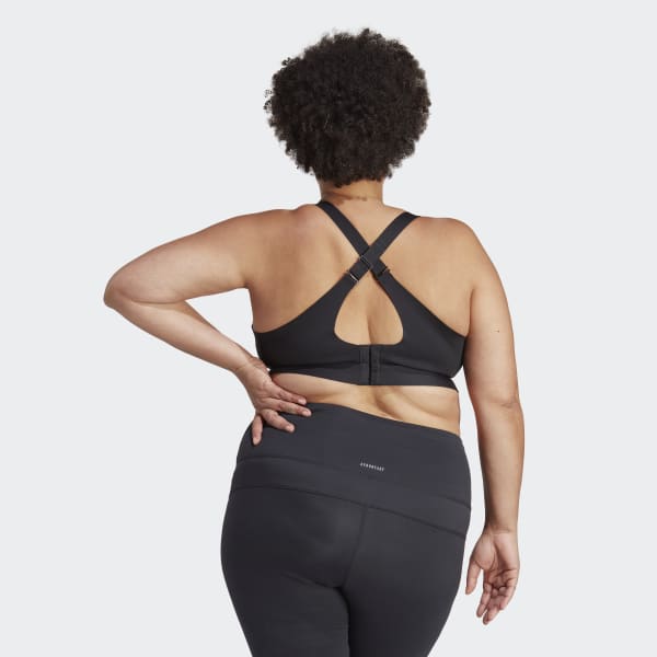 Black Tailored Impact Luxe Training High-Support Bra (Plus Size)