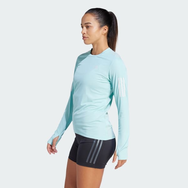 adidas Own the Run Long Sleeve Tee - Turquoise | Women\'s Running | adidas US