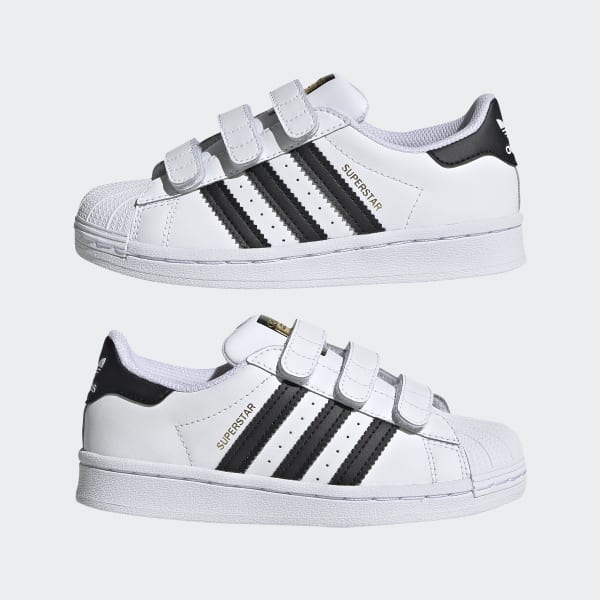 Kids Superstar White & Black Hook & Loop Shoes | adidas US