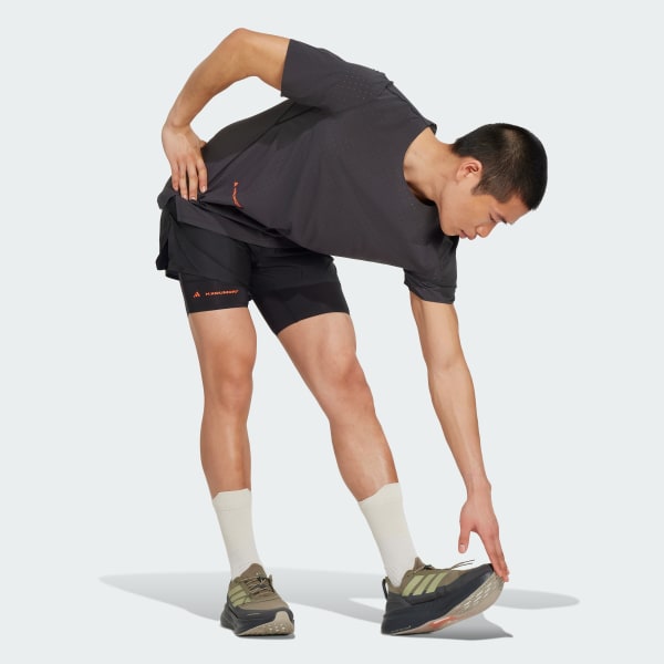 ブラック エルマノス コウモリ ランニング 2in1 ショーツ/ H.Koumori Running  2in1Shorts