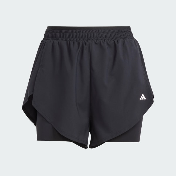 Negro Shorts 2 en 1 diseñados para entrenar