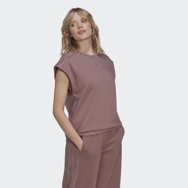 สีม่วง เสื้อยืด Adicolor Contempo Chunky 3-Stripes