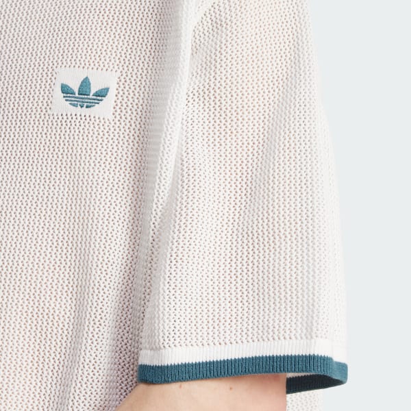 [ADIDAS] ニットシャツ ボタンダウン ホワイト ディズニー】 ボタンダウン 長袖 形態安定 ニットシャツ