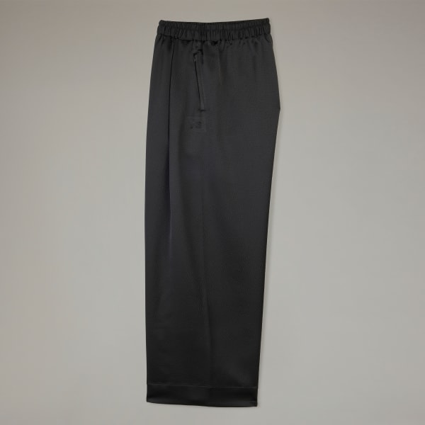 Y-3 Wide Leg Tech Seersucker Pants - Black | Free Shipping