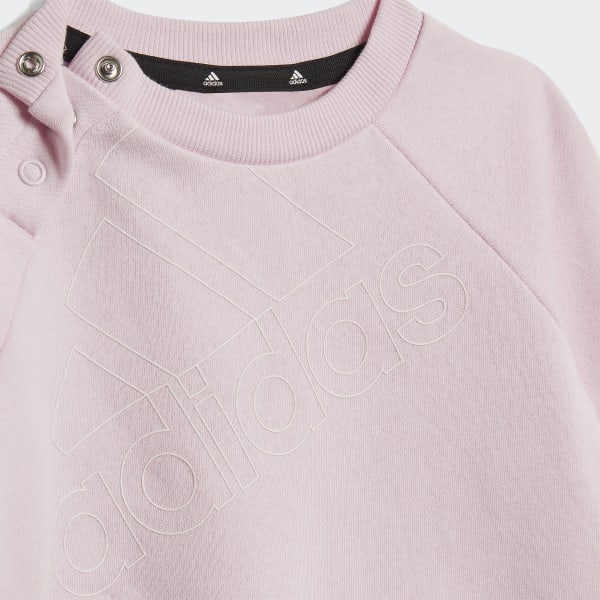 Roze adidas Essentials Logo Sweatshirt en Broek (Uniseks) IYL59